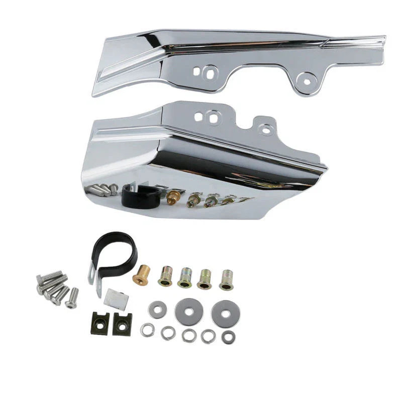 Chrome/Black Mid-Frame Air Deflectors for Harley Touring Street Glide (01-08)