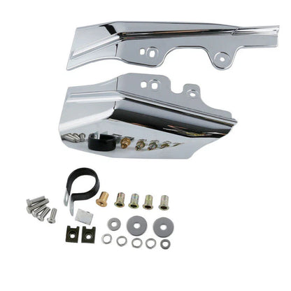 Chrome/Black Mid-Frame Air Deflectors for Harley Touring Street Glide (01-08)