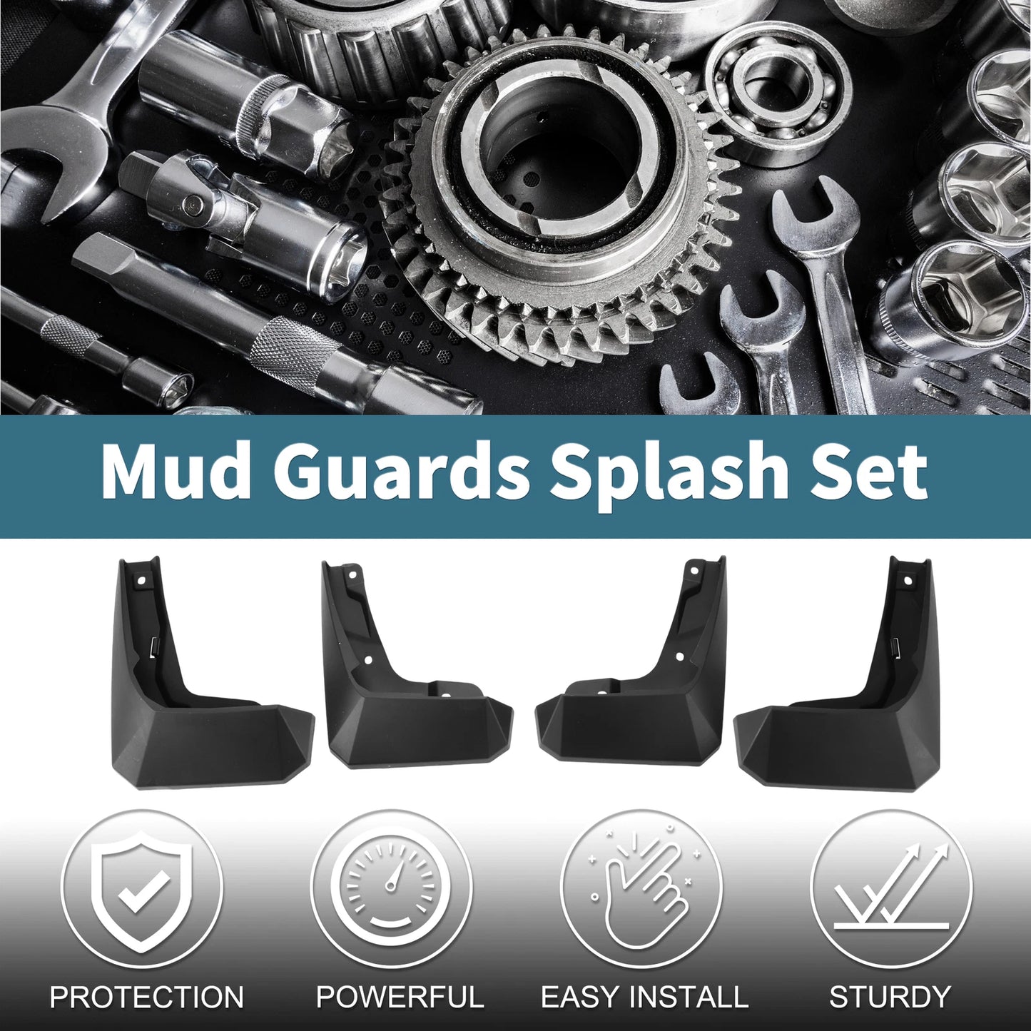 Set of 2 Mud Flaps Splash Guards for Toyota bZ4X (2022–2023)