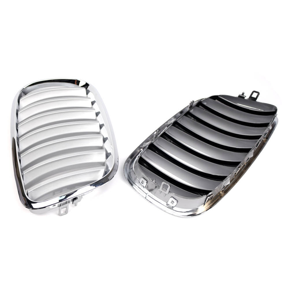 2X Chrome Front Bumper Grille for BMW X5 X6 (2007–2013)