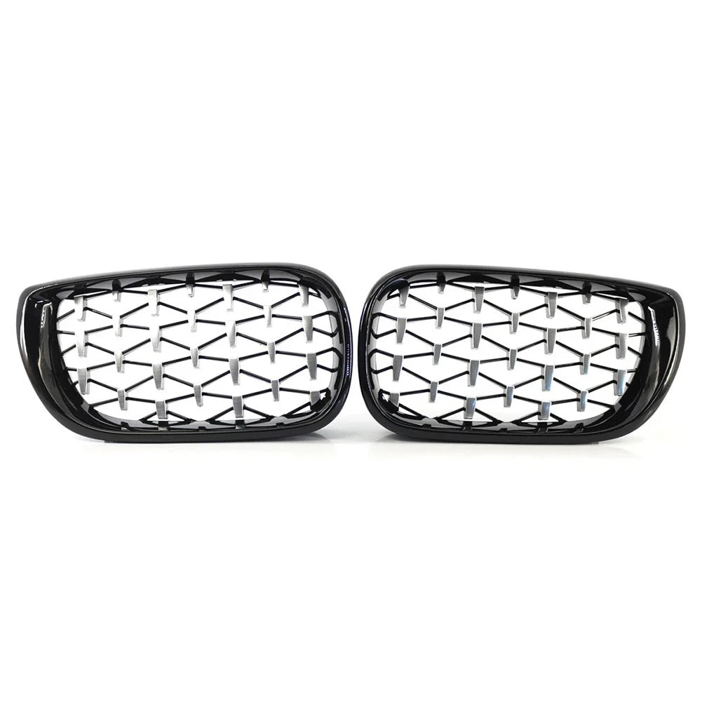 Front Grille Diamond Meteor Style Trim Black for BMW E46 2002-2005