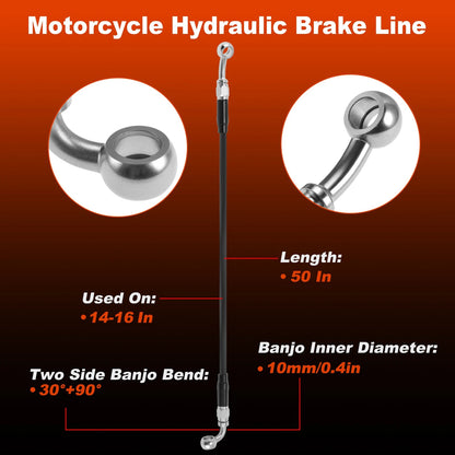50In Brake Hose Oil Line Handlebar for Harley Davidson (2004–2004) No.46400-04