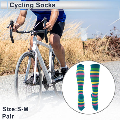 Cycling Socks Anti-friction Size S-M High-cut Green Yellow Red