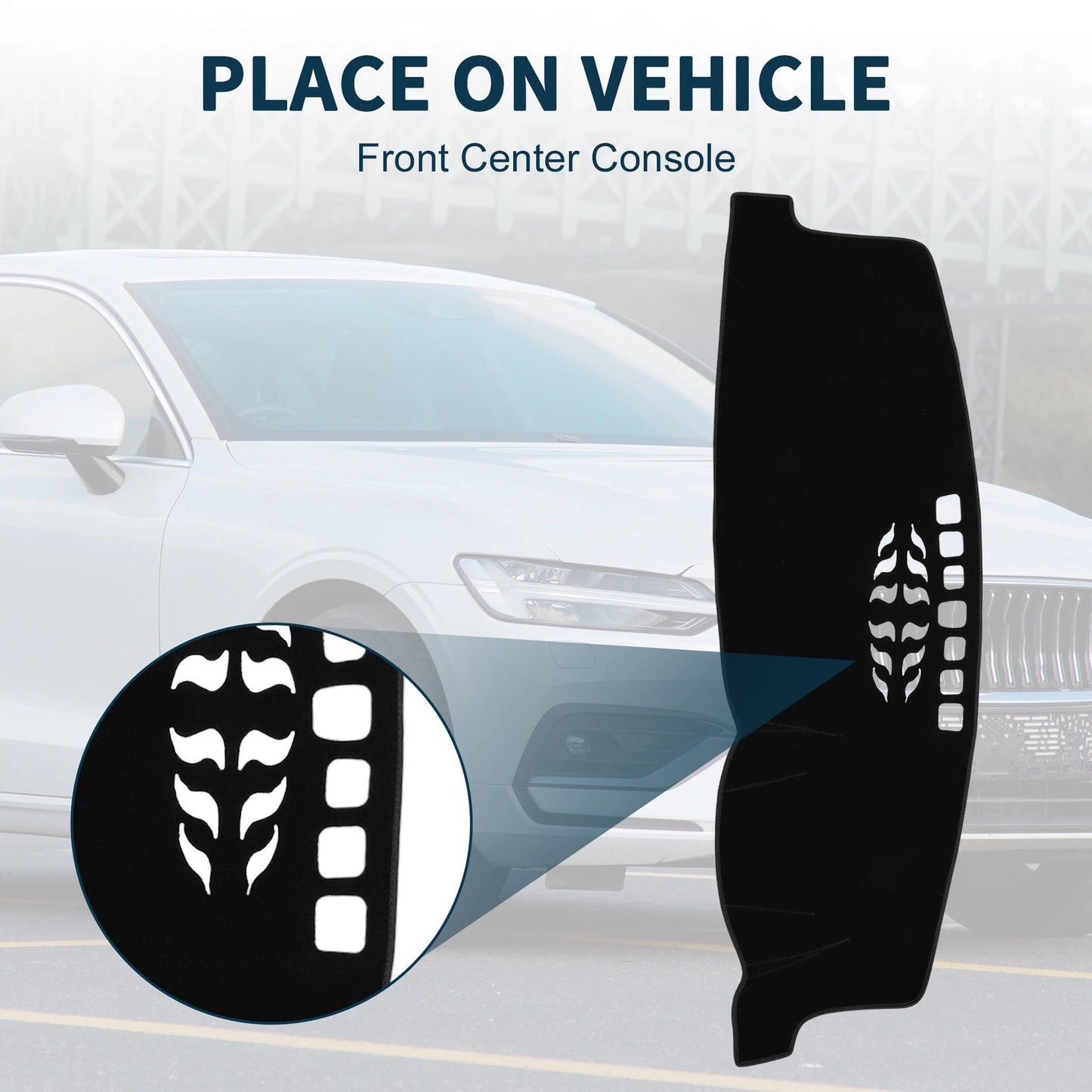 Dashboard Dash Cover Mat for Volvo S90 (2017–2019) Sun Protector Black