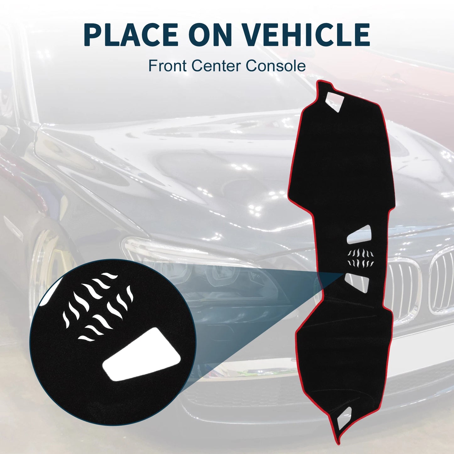 Dashboard Cover Mat for BMW 4 Series (2021) Sun Protector Pad Black Red