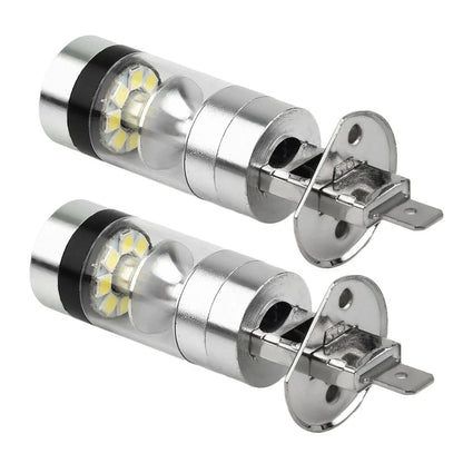 2x H1 6000K 100W LED ICEBERG White 20-SMD Projector Fog DRL Light Bulb