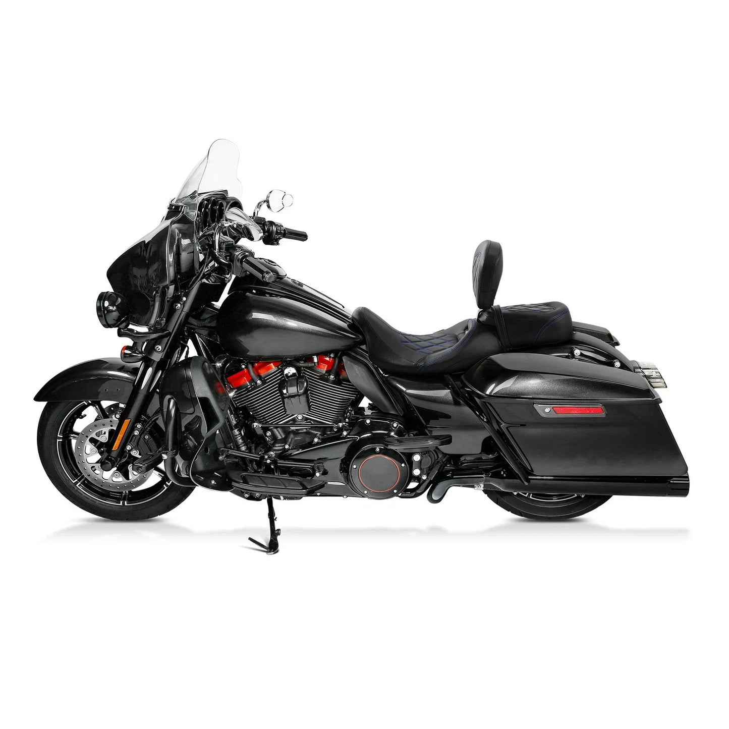 Black Driver Backrest Pad for Harley Touring CVO Road Street Glide (2009-2023)