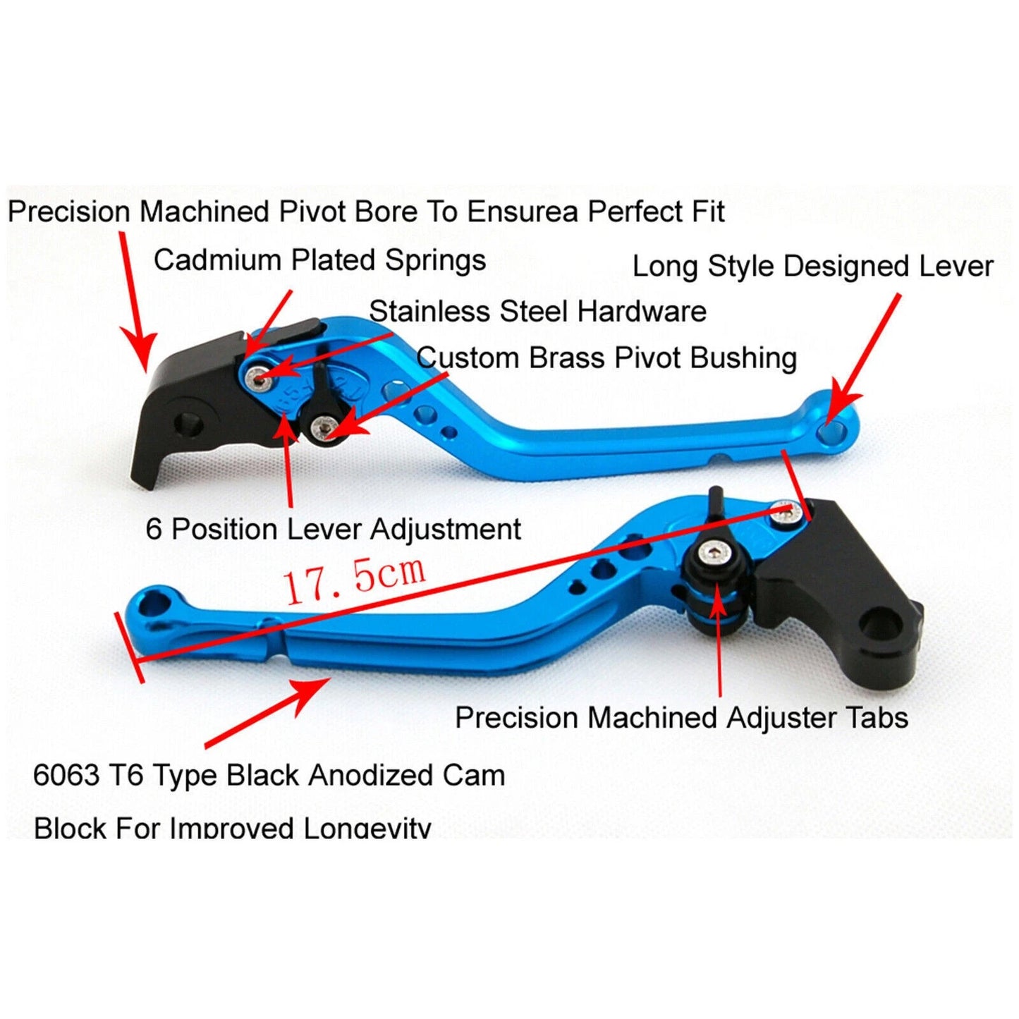 Long Brake Clutch Levers for Yamaha MT125 (2017–2020) SIL A