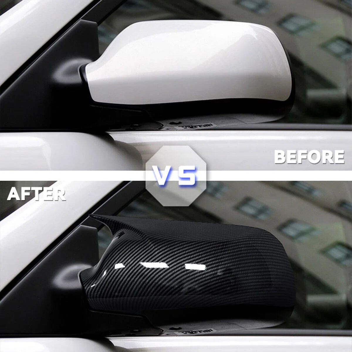 Carbon Fiber / 2 x / Side Mirror Horn Cover Cap Trim for Mazda 3 (2003–2008)