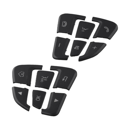 Black ABS Button Cover Sticker / 12pcs / Button Cover Sticker for Mercedes C-Class W205 (2014–2021)