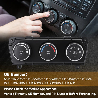 A/C Heater Climate Control Module Panel 55111168AI for Jeep Wrangler (2011–2013)