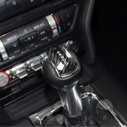 Carbon Fiber Gear Shift Knob Cover for 14-18 Ford Mustang