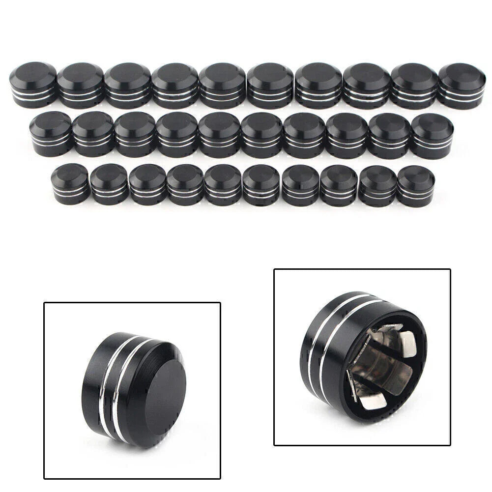 11mm Black CNC Inner Motor Bolt Topper Caps for Harley