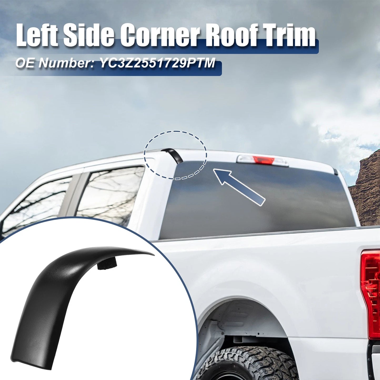 Left Side Pillar Decorative Cover No.YC3Z2551729PTM for Ford F250 F350 (2008–2010)