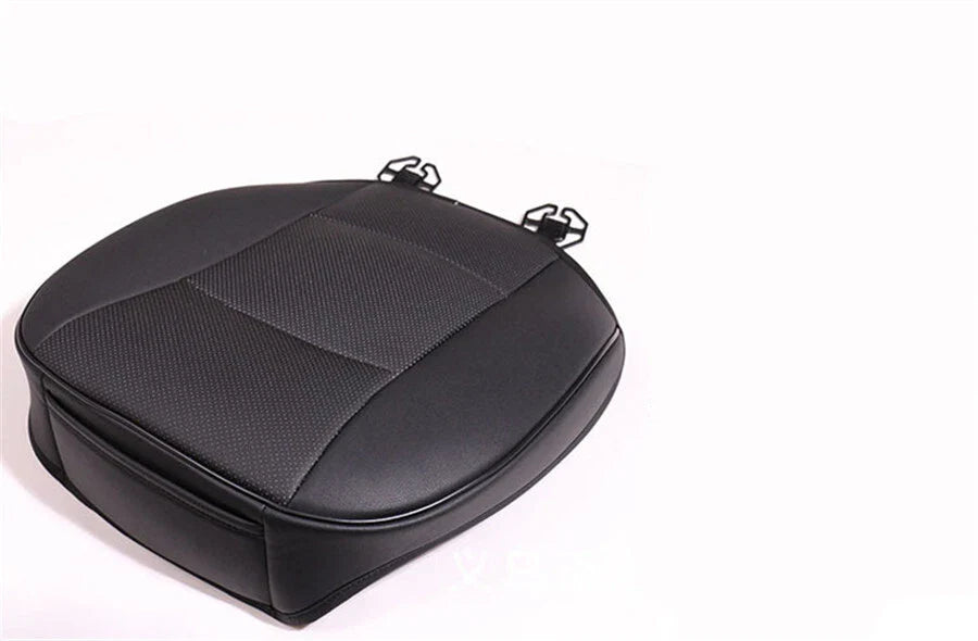 Black PU Leather Front Seat Cushion Pad Cover for Sedan Driver
