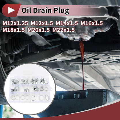 Set of 2 M12x1.25 M16x1.5 Engine Oil Drain Plugs with Gasket for Car Motorcycle Boat