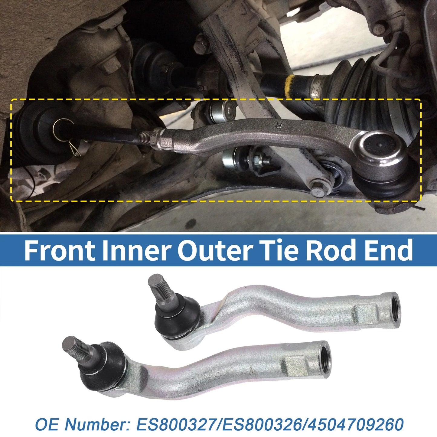 2X Front Outer Tie Rod End Links for Toyota Tundra (No. ES800327/ES800326)