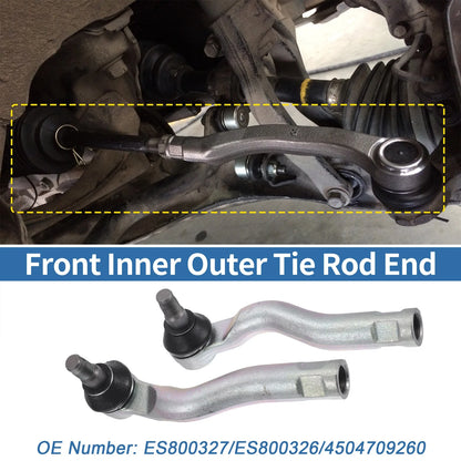 2X Front Outer Tie Rod End Links for Toyota Tundra (No. ES800327/ES800326)