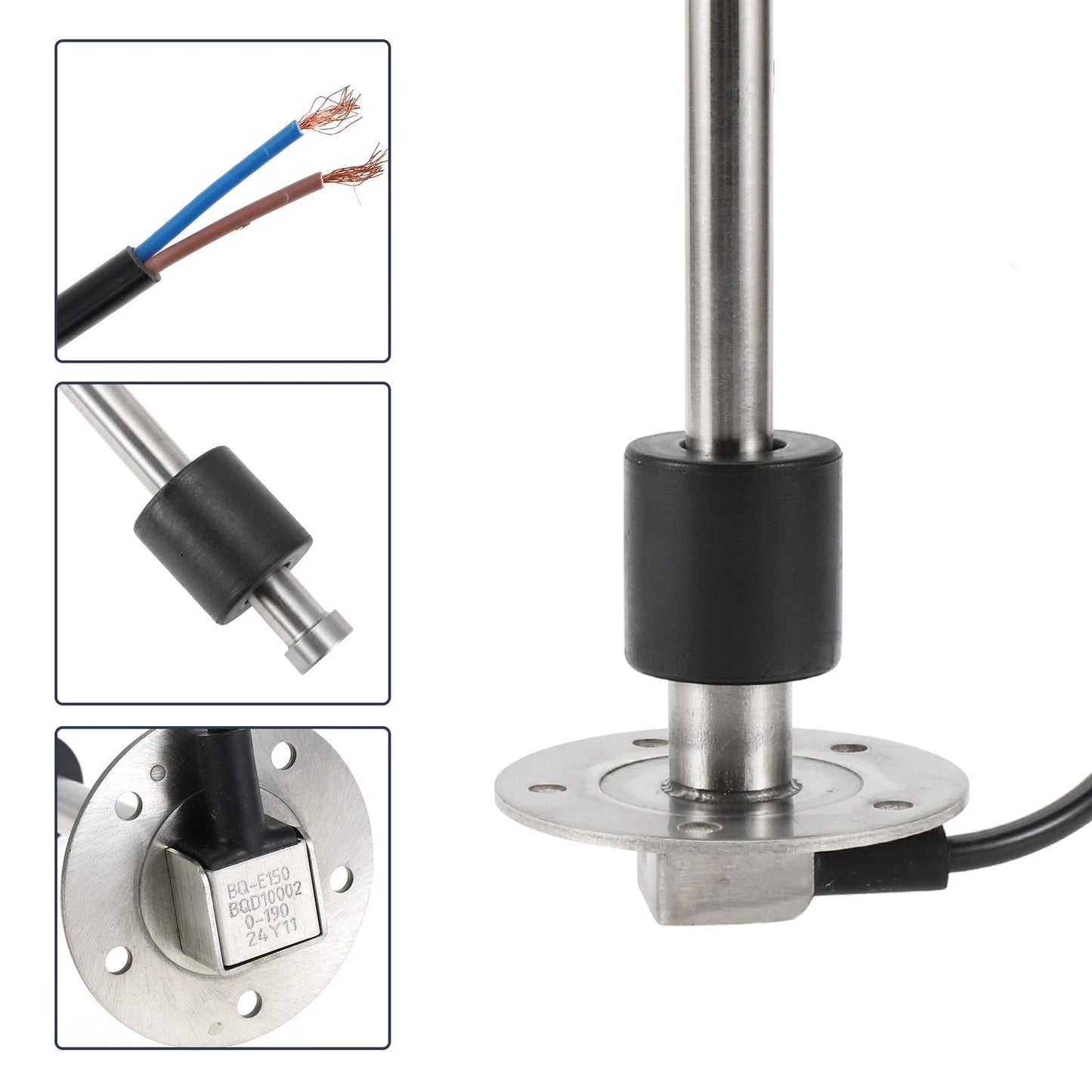 Fuel Sending Unit and Gauge Kit 0-190 Ohm 150mm for Boat Car