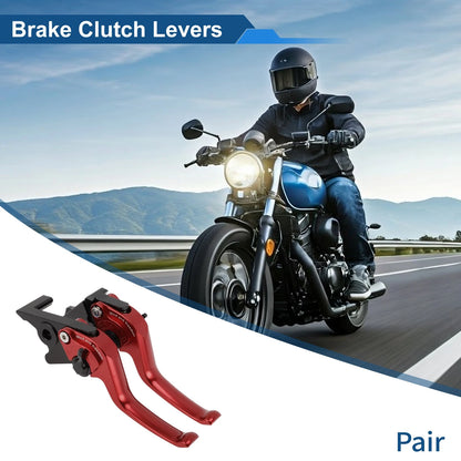 Adjustable Short Brake Clutch Lever Set for Honda Monkey 125 (2019–2024) Red