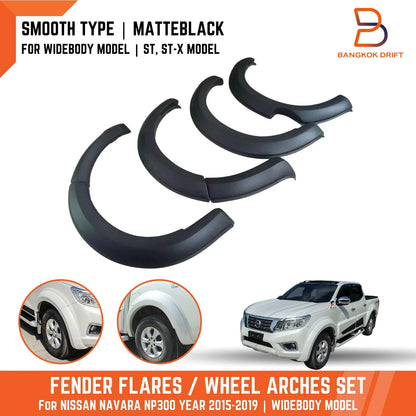 Matte Black Fender Flare Arch for Nissan NP300 Navara D23 Widebody (15-19)