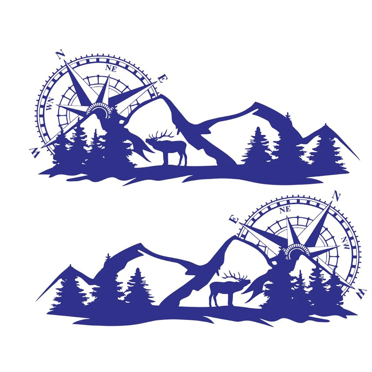 Car RV Truck Sticker Compass Tree Forest Decal Side Graphic for Cars/RVs/Trucks