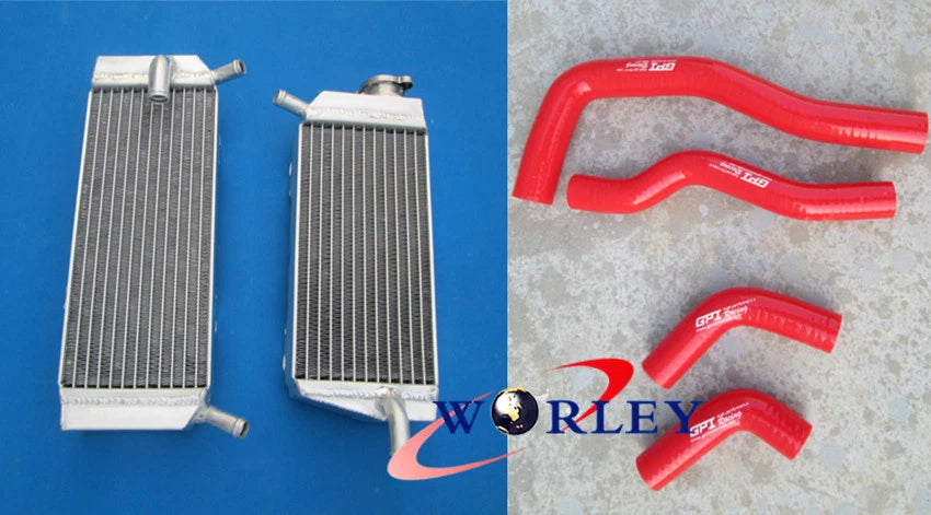 Aluminum Radiator with Red Hose for Honda CRF450X (2005–2016)
