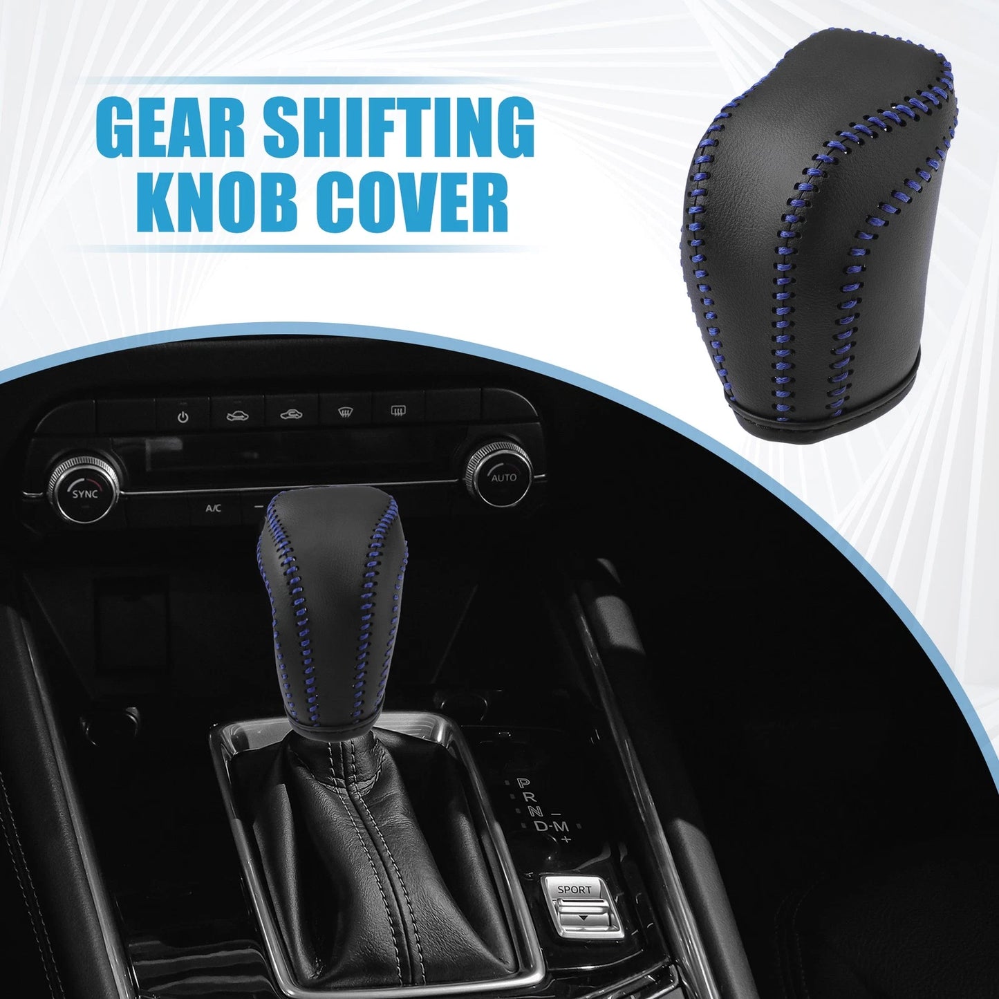 Gear Shift Head Knob Cover for Toyota RAV4 (2013–2016) Black Blue