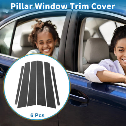 Set of 6 Door Pillar Window Trim for VW Golf 6 MK6 (2010–2013) Carbon Fiber
