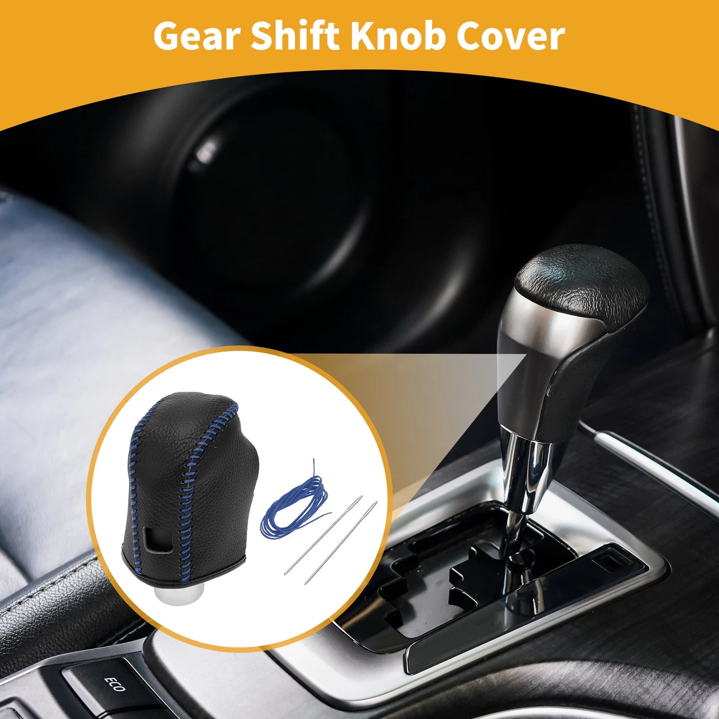 Gear Shift Knob Cover for Nissan Altima (2019–2024) Pebbled Black Blue
