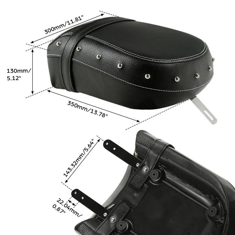 Rear Black Leather Passenger Seat for Indian Springfield (2016-2020)