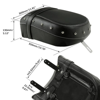 Rear Black Leather Passenger Seat for Indian Springfield (2016-2020)