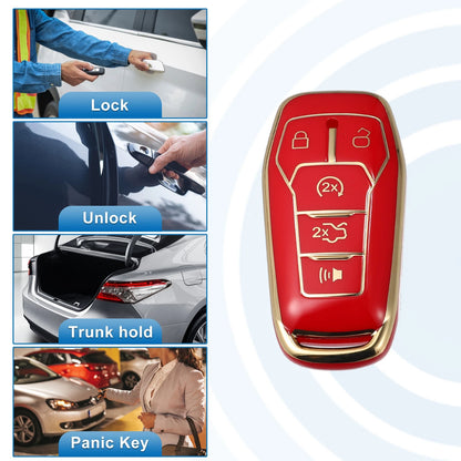 TPU Remote Key Fob Case Cover 5 Button for Ford Fusion F150 Mustang (2013–2020)