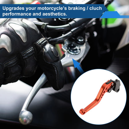 Short Brake Clutch Levers for Kawasaki Ninja 650R/ER-6F/EX650 (2017–2022) Orange