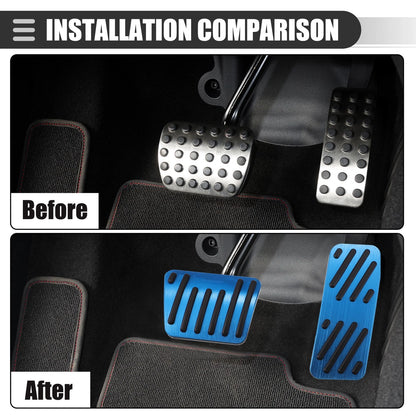 Set of 2 Brake Accelerator Pedal Covers for Jeep Cherokee (2014–2021) Black Blue