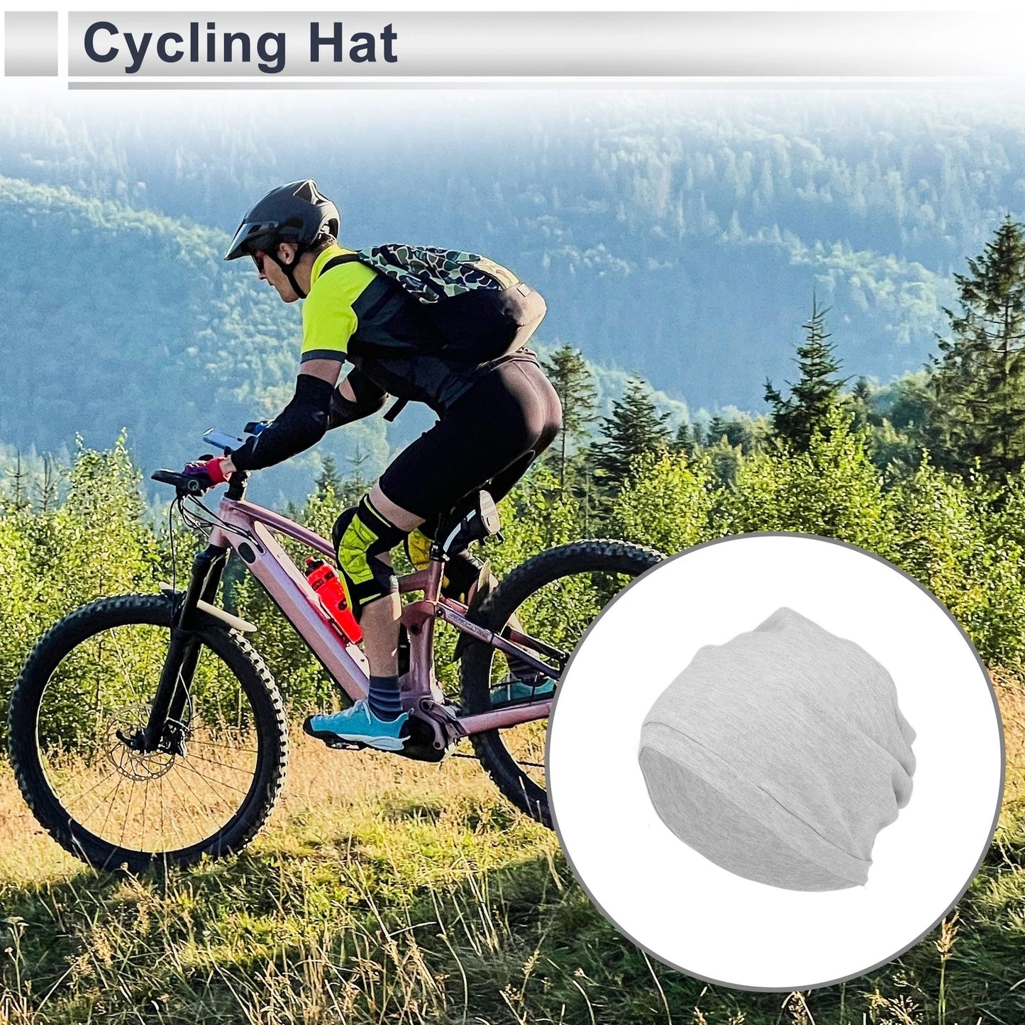 Cycling Hat Soft Breathable Light Gray 27.5x24.5cm (2023)