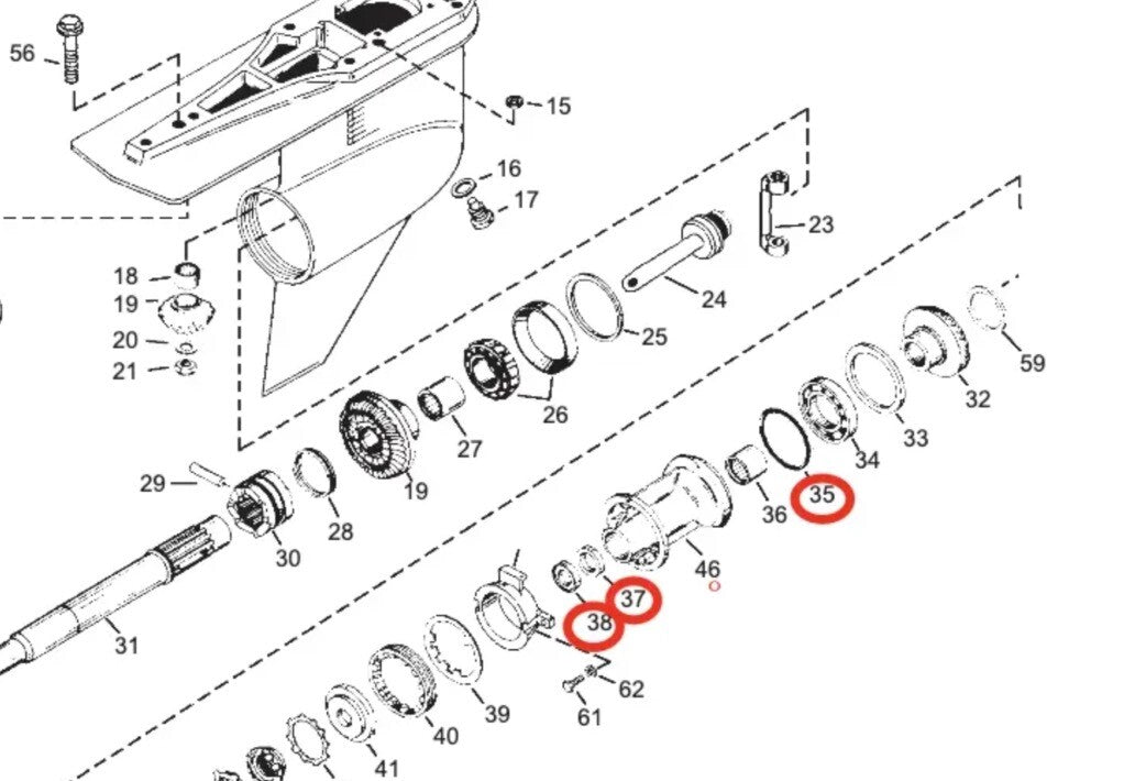 Prop Shaft Seal Kit for Mercruiser Alpha One Gen II & R/MR (1991–2009)