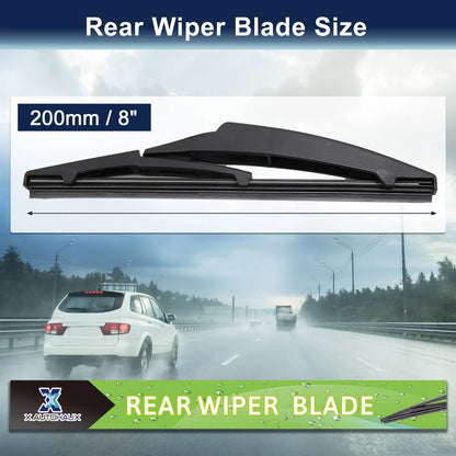 2 x 200mm 8" Rear Windshield Wiper Blades for Lexus CT200h (2011-2016)