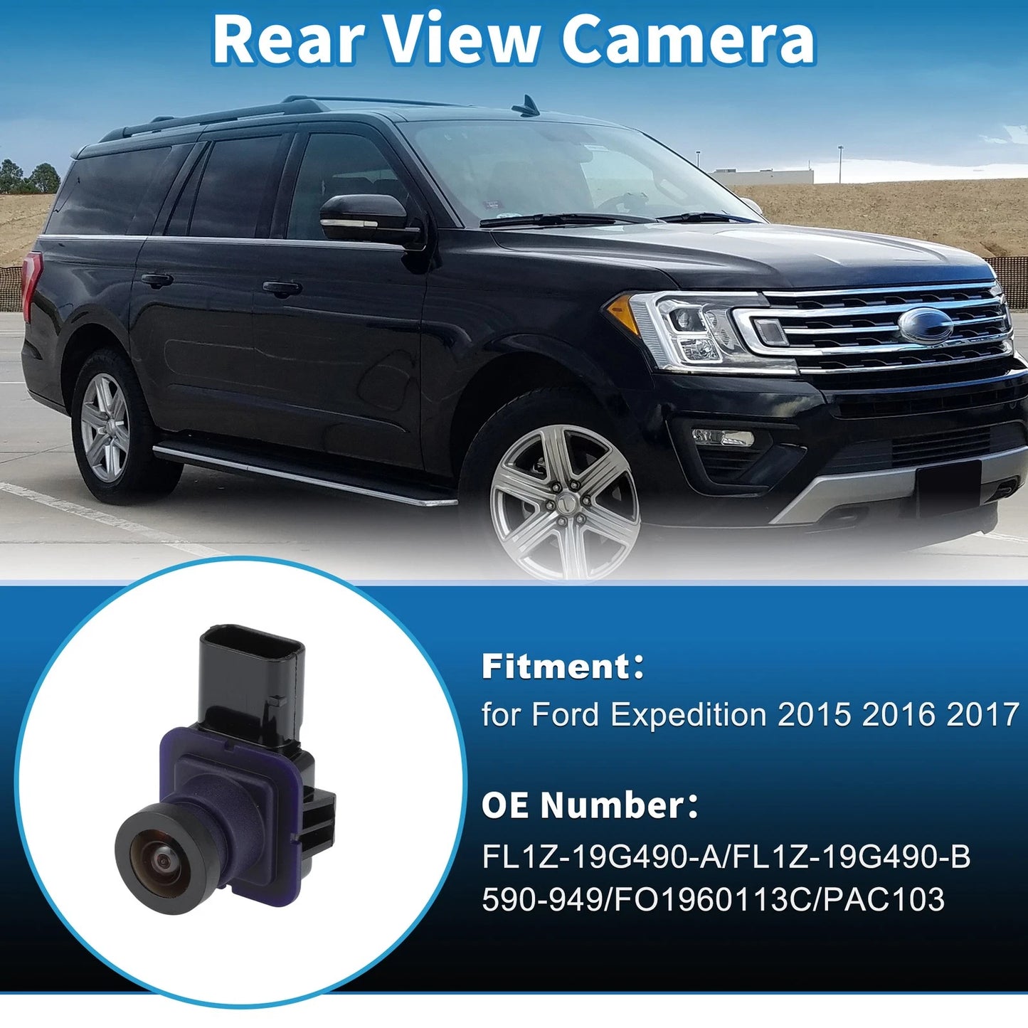 Rear View Backup Reverse Camera for Ford Expedition (2015–2017) FL1Z19G490A