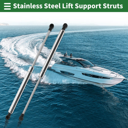 2Pcs 15 Inch Stainless Steel Lift Support Struts for Boat