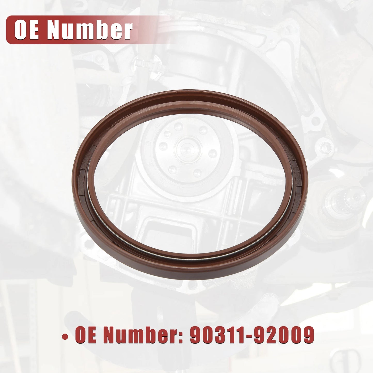 2X Engine Crankshaft Seal No. 90311-92009 for Lexus ES350 (2007–2023) Rubber
