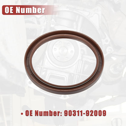 2X Engine Crankshaft Seal No. 90311-92009 for Lexus ES350 (2007–2023) Rubber