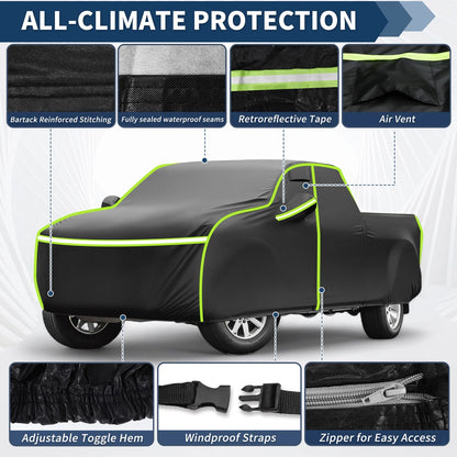 Waterproof Car Cover for Chevrolet Silverado Crew Cab 2000–2018 6.6ft Short Bed