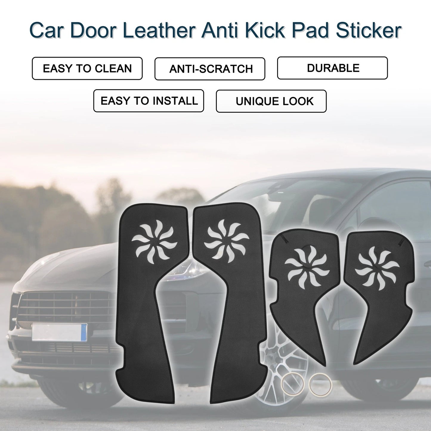 Set of 1 Car Door Leather Anti Kick Pad Sticker for Porsche Macan (2016–2024)