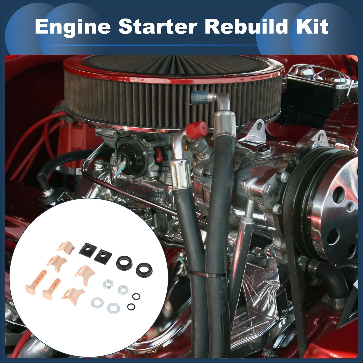 Engine Starter Rebuild Kit for Dodge B150 Base (1991-1994) Gold Tone
