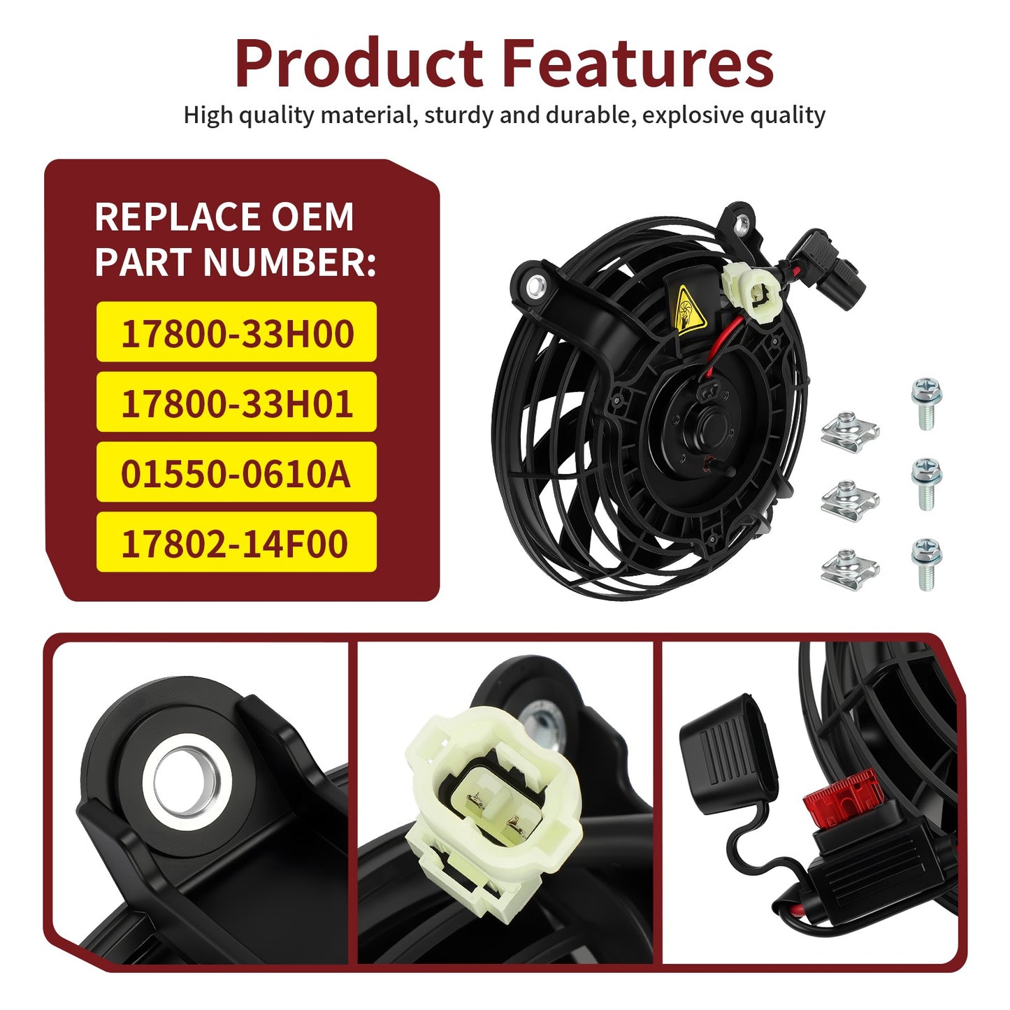 Radiator Cooling Fan Motor Kit for Suzuki QuadSport Z400 (2009–2014)