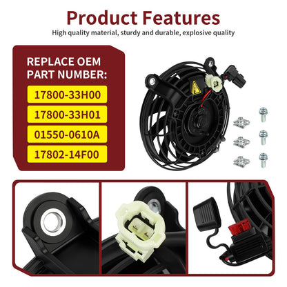 Radiator Cooling Fan Motor Kit for Suzuki QuadSport Z400 (2009–2014)