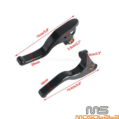3 Finger 5.3'' Red Brake & Clutch Levers Set for Harley Road Glide (2015-2023)