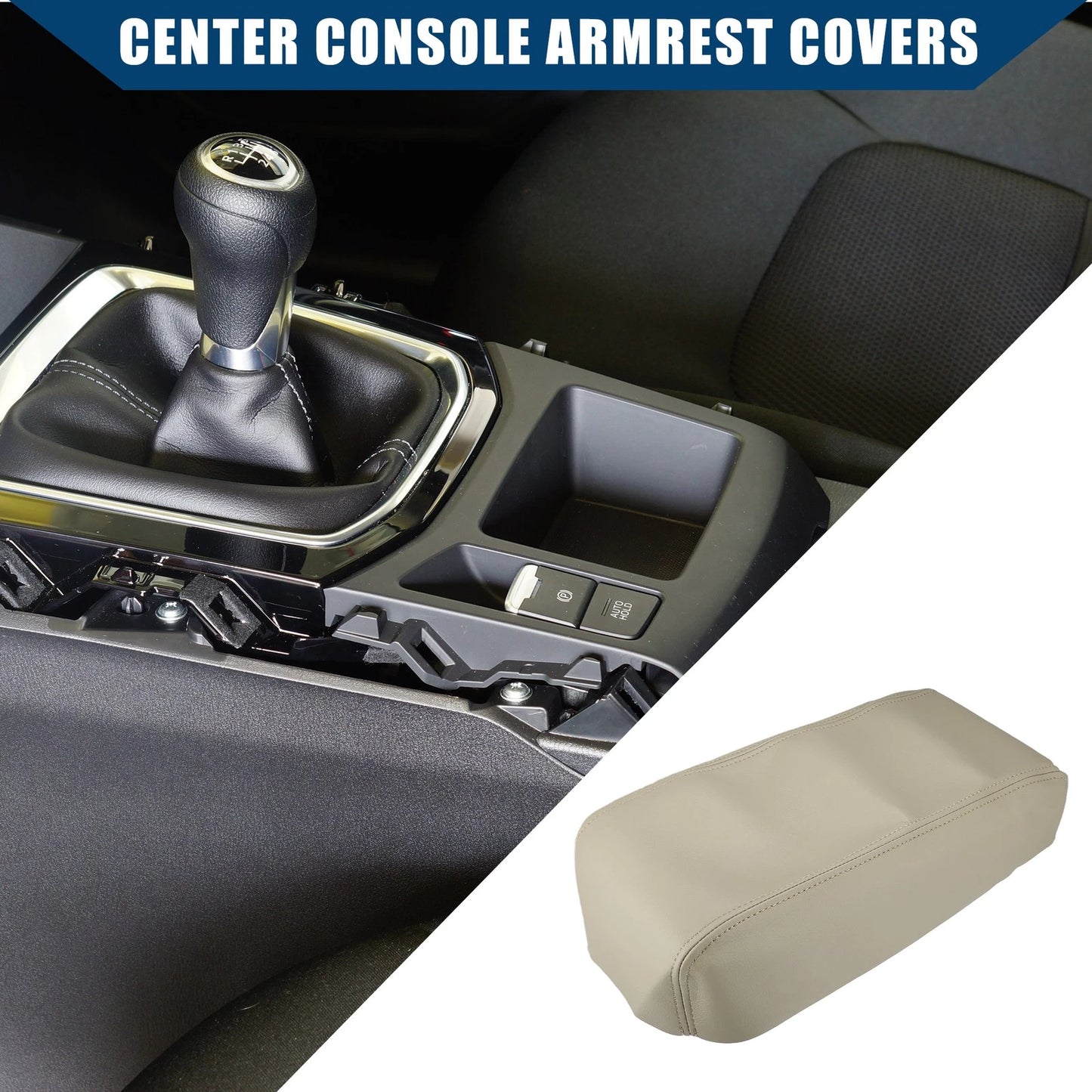 Center Console Armrest Covers for Nissan Pathfinder (1996–2004) Faux Leather Beige