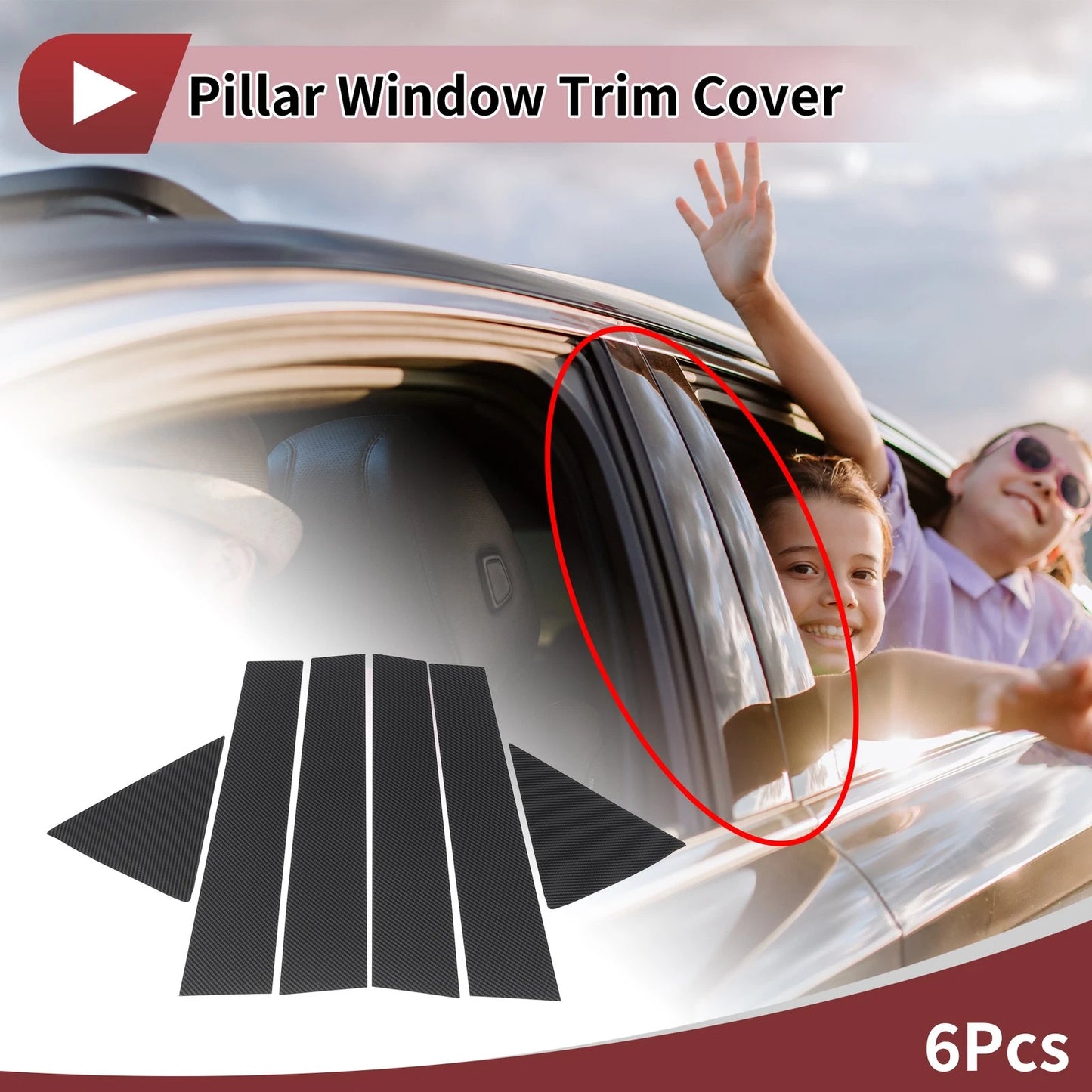 Front Rear Door Pillar Window Trim for Lexus RX (2016–2022)